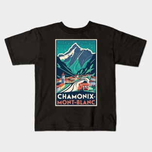 A Vintage Travel Art of Chamonix-Mont-Blanc - France Kids T-Shirt